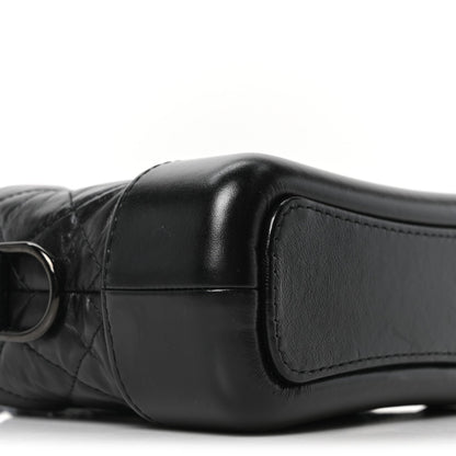 Aged Calfskin Quilted Small Gabrielle Hobo So Black