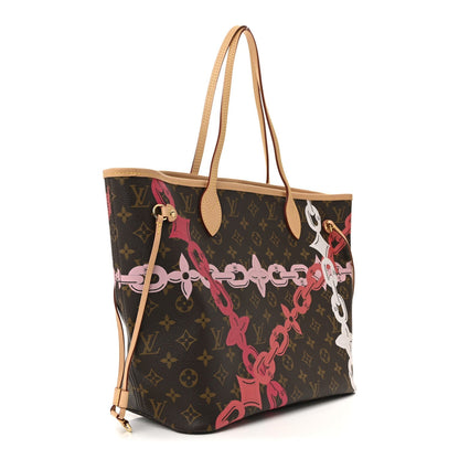 Monogram Bay Neverfull MM Rose Ballerine Poppy