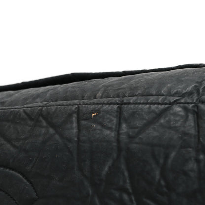 Coated Canvas Quilted Large Garment Travel Bag Black