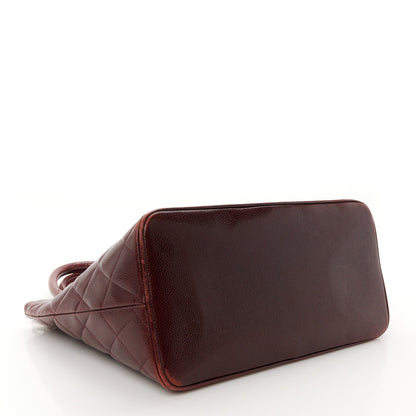 Caviar Quilted Medallion Tote Bordeaux