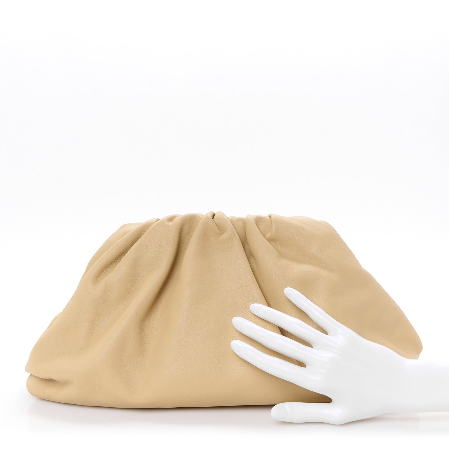 Smooth Butter Calf The Pouch Oversized Clutch Almond