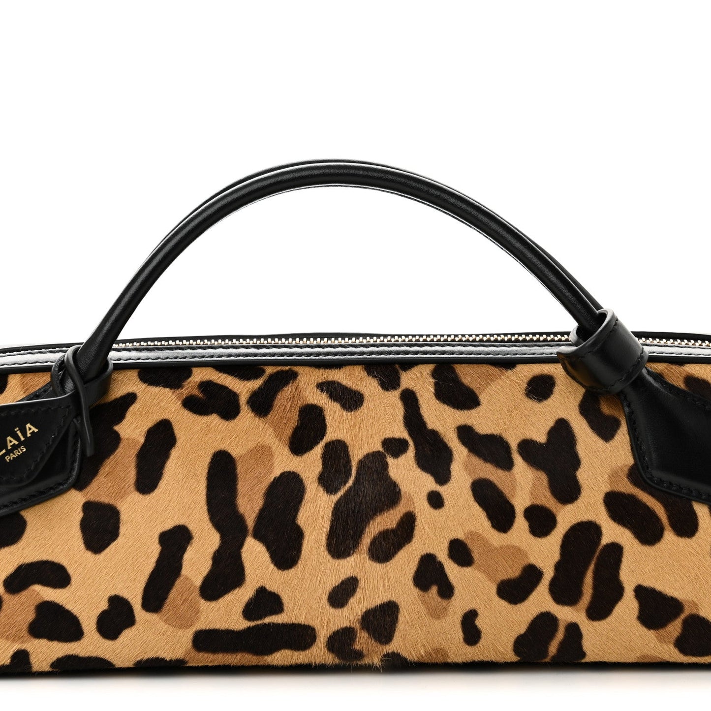 Calf Hair Leopard Print Le Teckel Clutch Brun Sepia