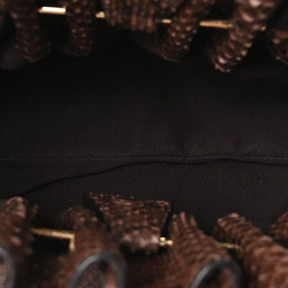 Snakeskin Small Dumpling Soft Bag Testa di Moro