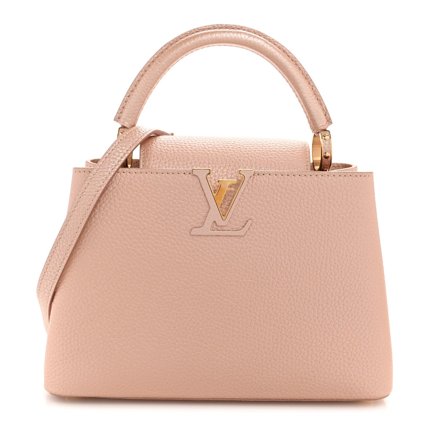 Metallic Taurillon Capucines BB Pearly Pink