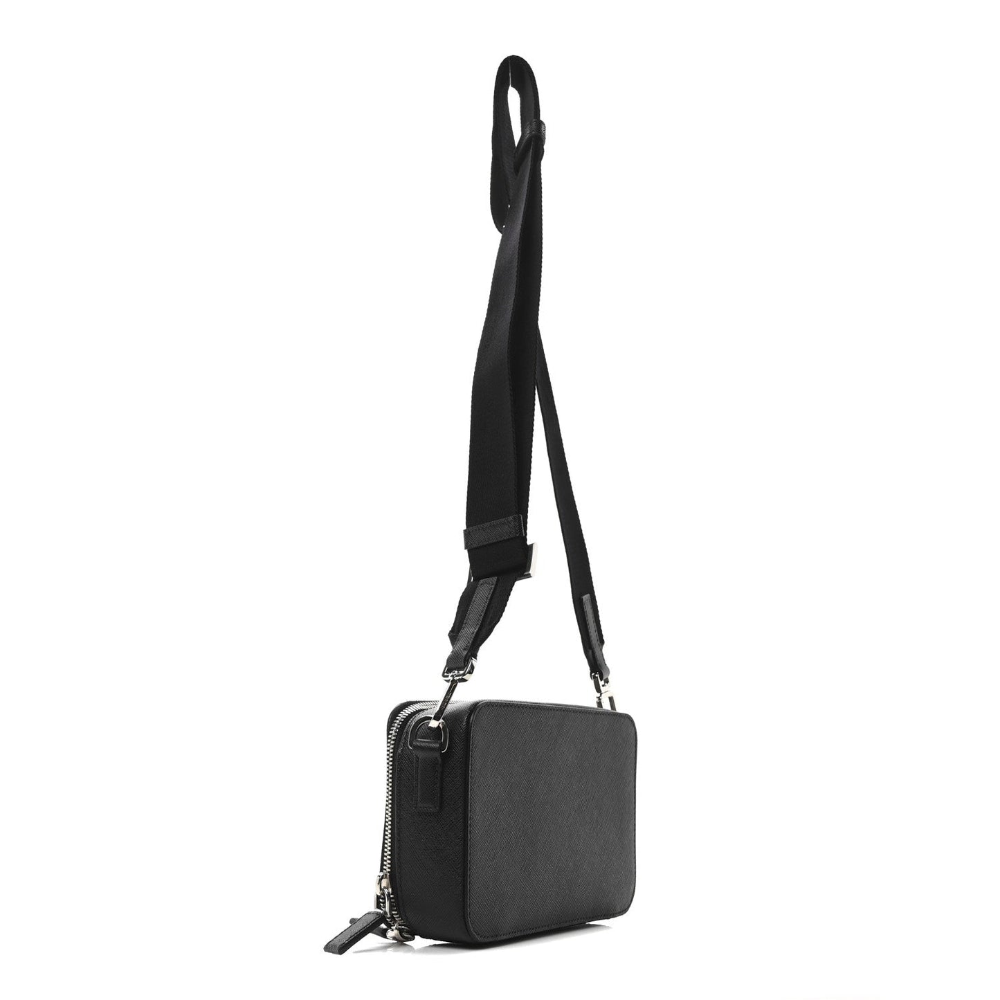 Saffiano Travel Small Brique Crossbody Bag Black