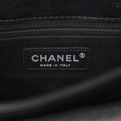 Patent Quilted Hamptons Flap Bag Black