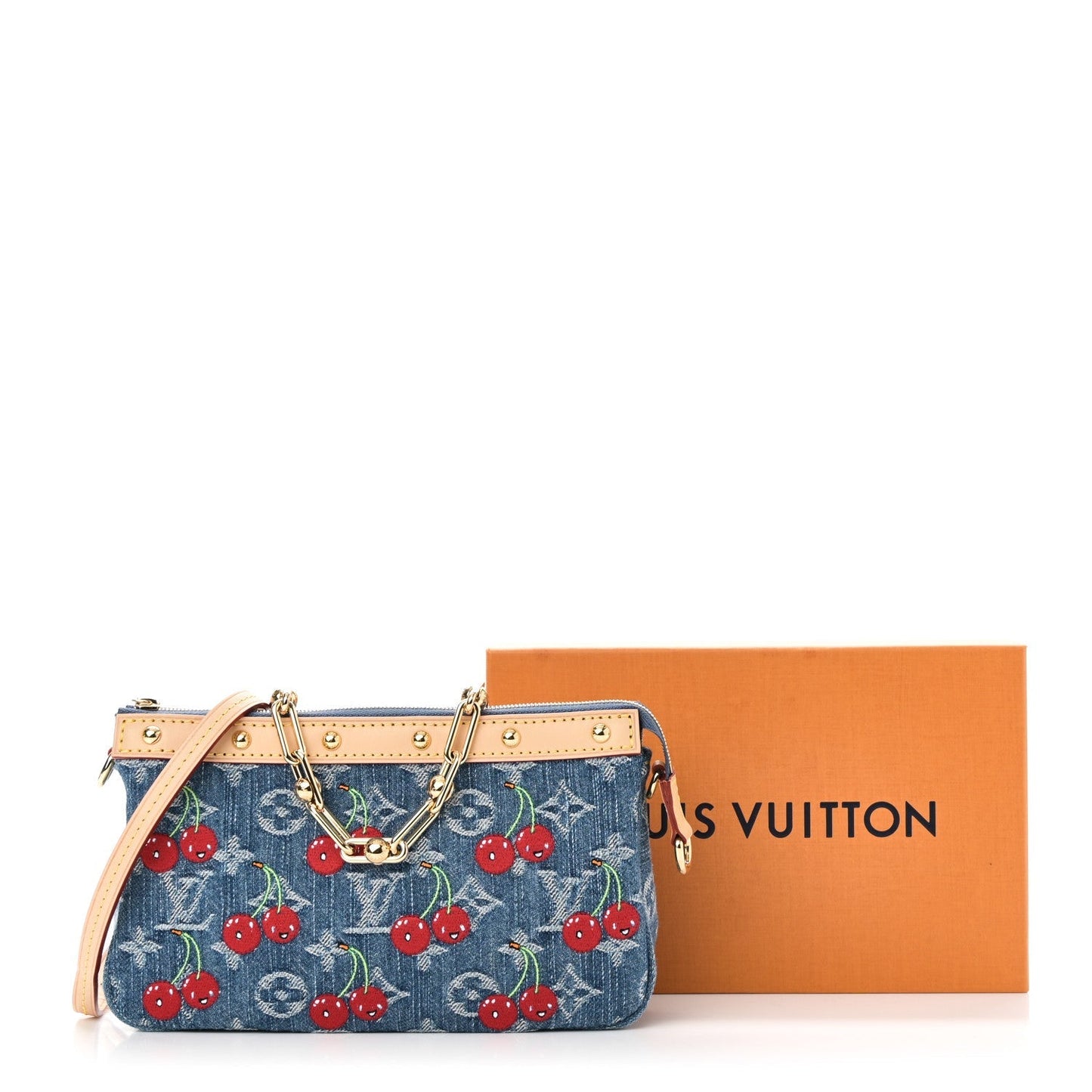 LV X TM Monogram Denim Cerises Pochette Accessories Blue