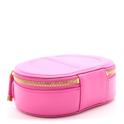Calfskin CD Signature Oval Crossbody Camera Bag Rani Pink