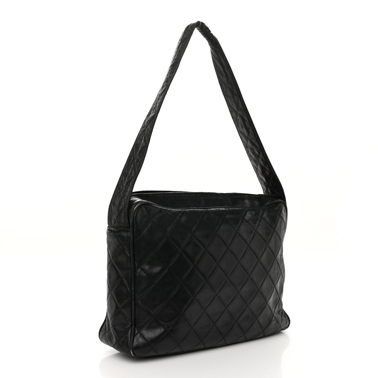 Lambskin Quilted CC Tassel Camera Case Black
