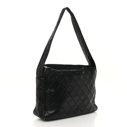 Lambskin Quilted CC Tassel Camera Case Black