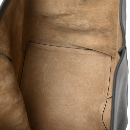 Grained Calfskin Park Tote Three Charcoal