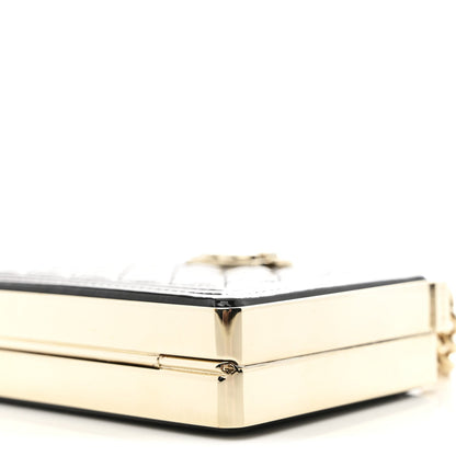 Patent Calfskin Boy Minaudiere Black