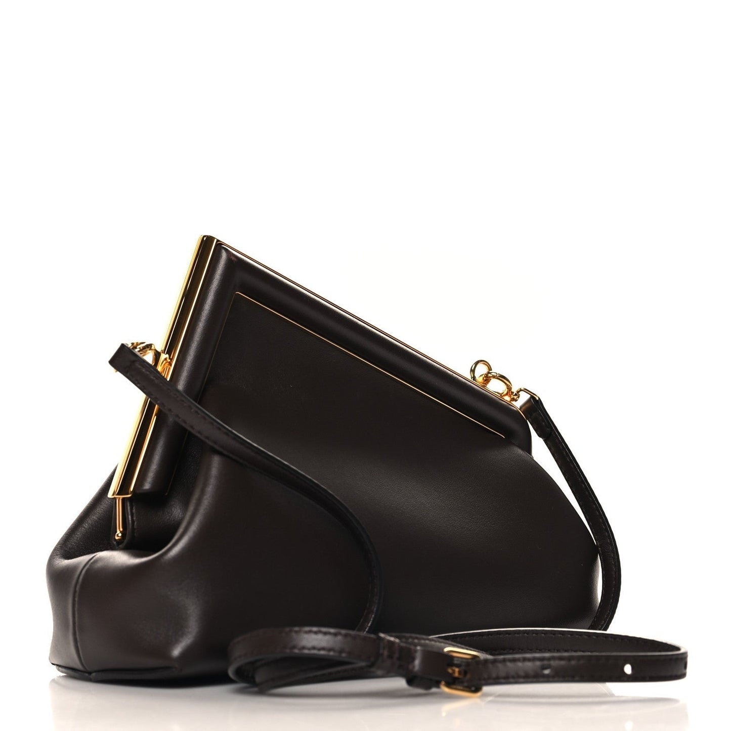 Shiny Nappa Small Fendi First Chocolate