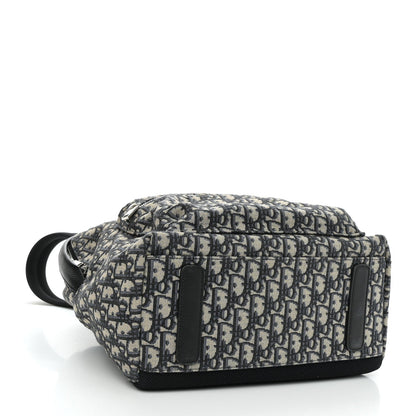Oblique Calfskin Rider Backpack Beige Black