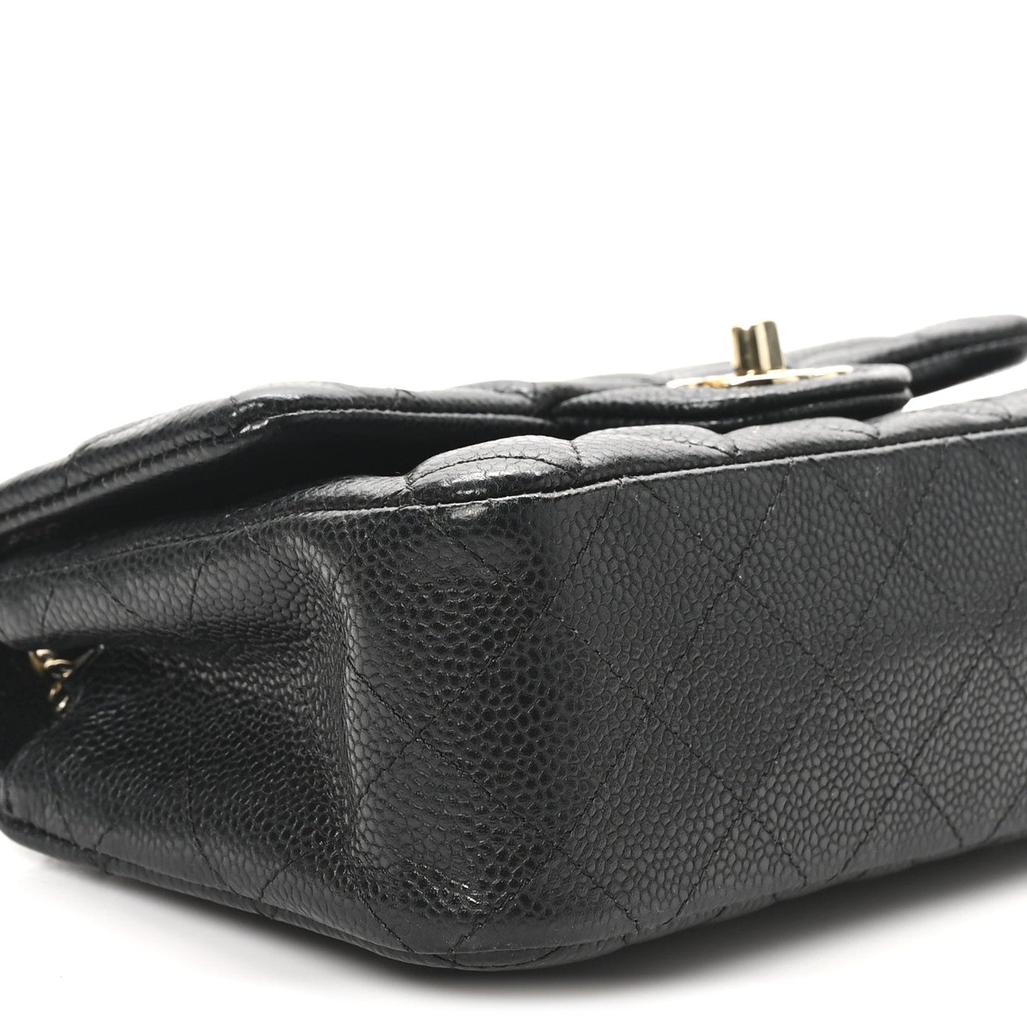Caviar Quilted Mini Rectangular Flap Black