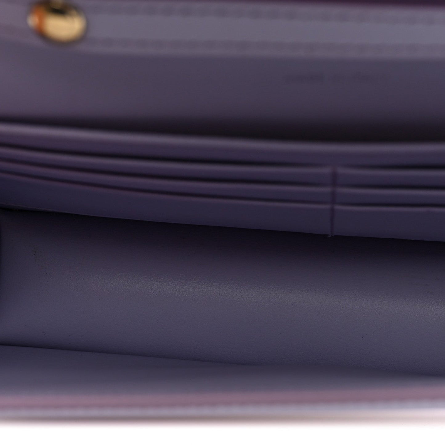 Shiny Calfskin Triomphe Margo Wallet on Chain Light Lavender