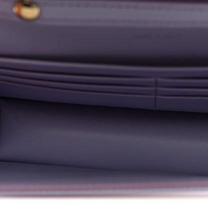 Shiny Calfskin Triomphe Margo Wallet on Chain Light Lavender