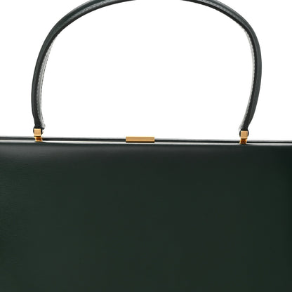 Patina Box Calfskin Medium Clasp Bag Dark Green