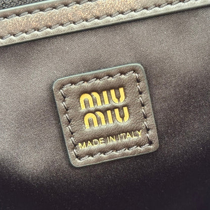 Miu Pocket Shoulder Bag Brown Calfskin