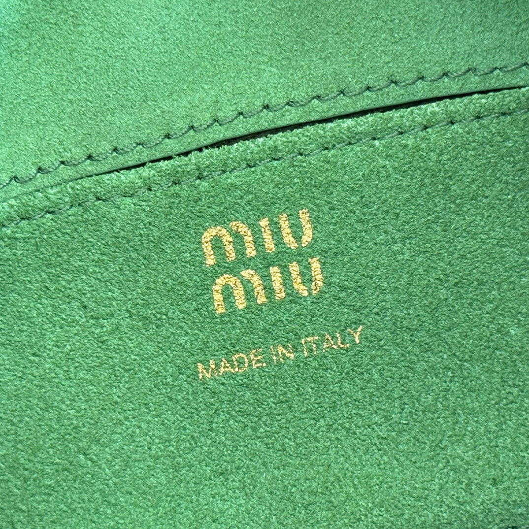 Miu Japan Pop-up Crossbody Bag 18cm Brown Cowhide