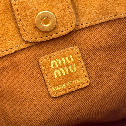 Miu Leather Bucket Bag 16cm Black Grain Cowhide