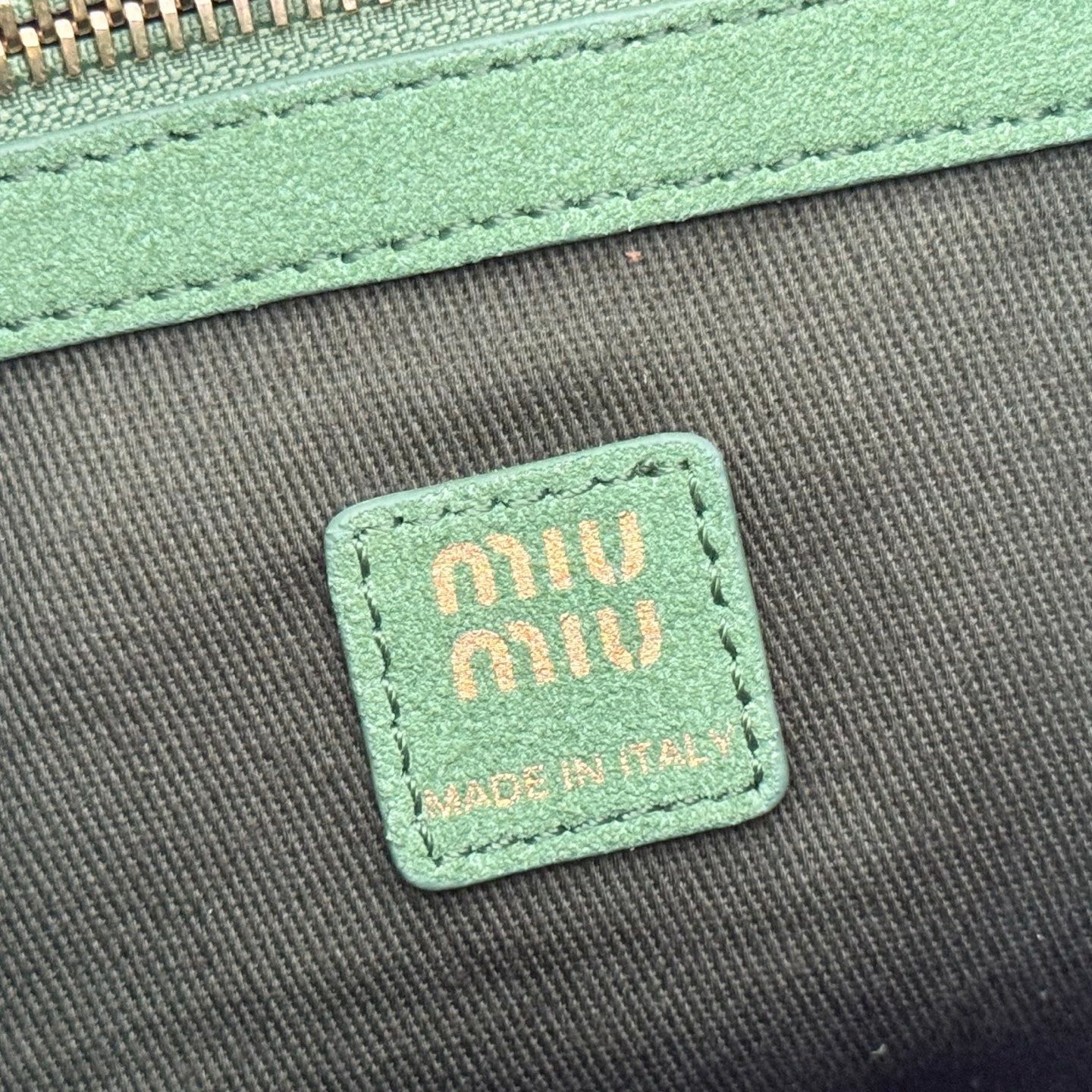 Miu Leather Bucket Bag 23cm Brown Grain Cowhide