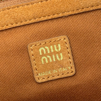 Miu Leather Bucket Bag 23cm Black Grain Cowhide